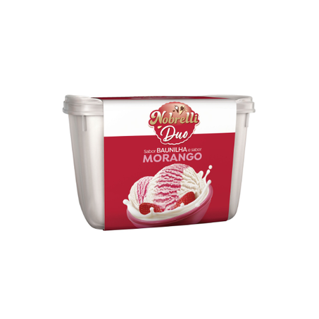 Sorvete nobrelli 1.3l duo sabor baunilha en morango