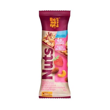 Barra banana brasil nuts morango 25g