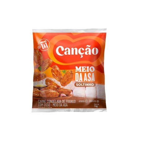 Meio da Asa de Frango Canção 1kg - Congelado - IQF