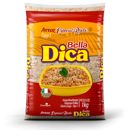 Arroz bella dica 1kg arboreo risoto caixa