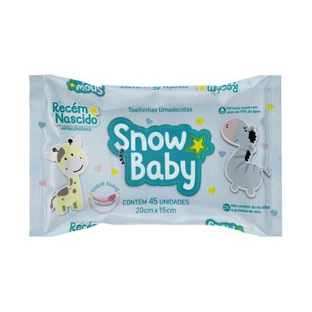 Toalha Umedecida Snow Baby C/45 Recem Nasc.