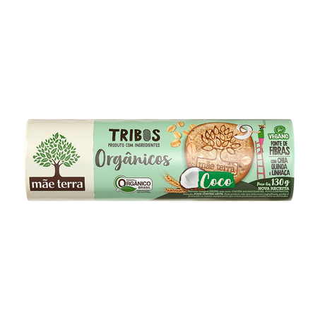 Biscoito Orgânico Mãe Terra Tribos Coco 130G 360-1