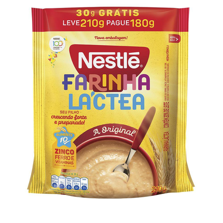 Farinha Láctea Nestlé Tradicional Sachet 210G Grátis 30G