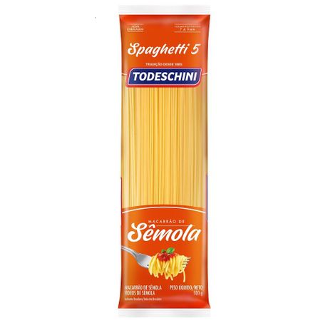 Massa todeschini semola spaghetti n5 500g