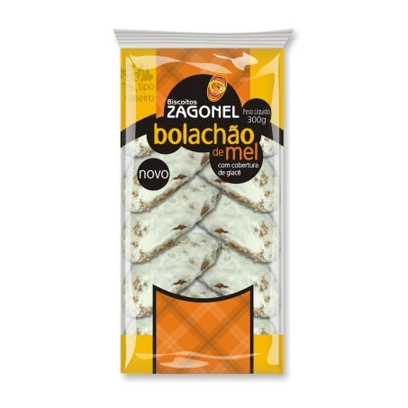 BISC ZAGONEL PC 300G BOLACHAO MEL C/GLAC