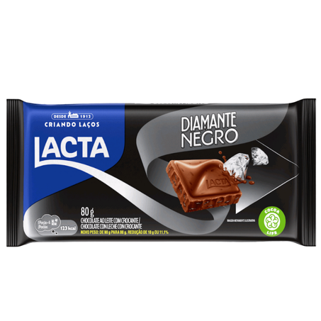 Chocolate barra lacta 80g diamante negro