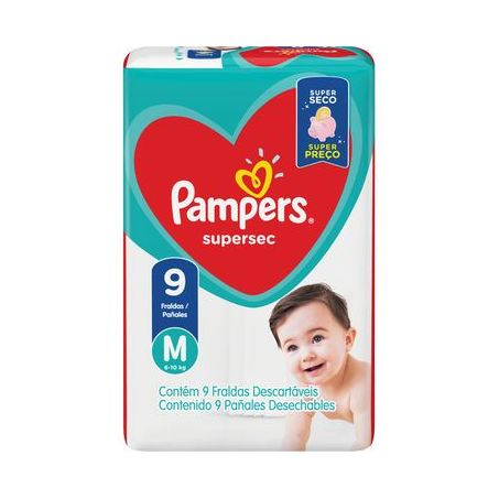 Fralda desc.pampers supersec m c9