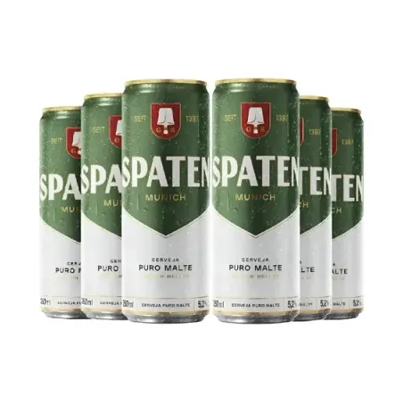 Cerveja spaten lata 350ml caixa com 06 unidades