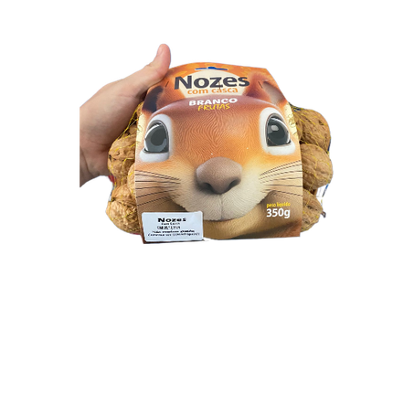 NOZES COM CASCA BRANCO FRUTAS PACOTE 350G