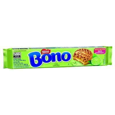 Biscoito recheado sabor limão bono 90g