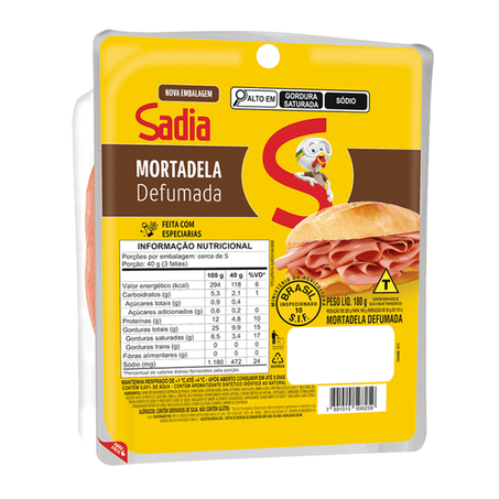 Mortadela Defumada Sadia 180g