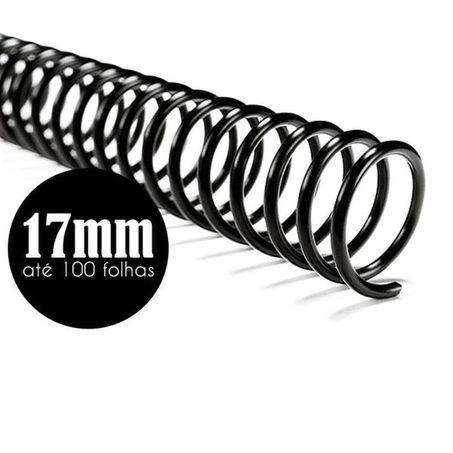 ESPIRAL 17MM P/100FLS PRETO C/100UN PLASPIRAL