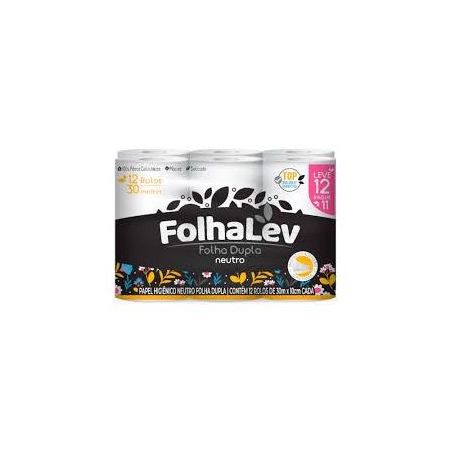 Papel higiênico folhalev folha dupla 30m c/16