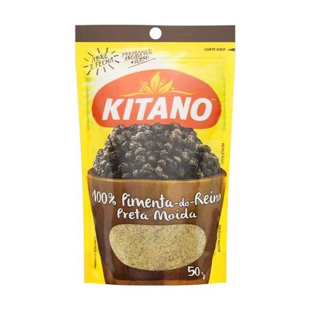 Especiarias Kitano Pimenta Do Reino Preta Moída Pacote 50G