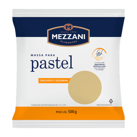 Massa Mezzani Pastel Assar e Fritar 500g