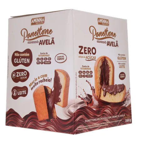 PANETONNE AMINNA S/GLÚTEN CREME DE AVELÃ 240G 360-31