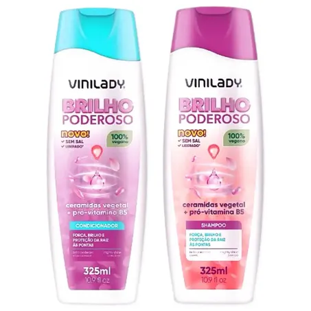 KIT SHAMPOO+COND BRILHO PODEROSO VINI LADY 325 ML 