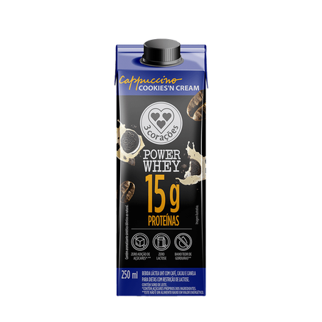 BEB.LACTEA POWER COOKIES CREAM 3 CORACOES 250 ML  