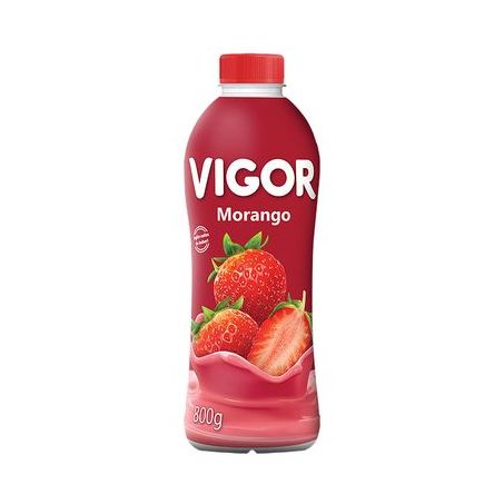 Iogurte Parcialmente Desnatado Morango Vigor Garrafa 800G