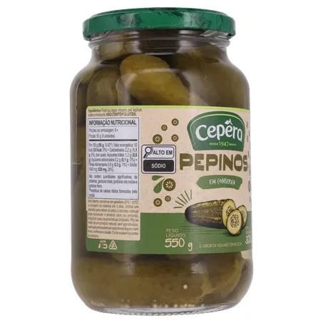 Pepinos em Conserva Cepêra Pote de Vidro 300gr 360-32