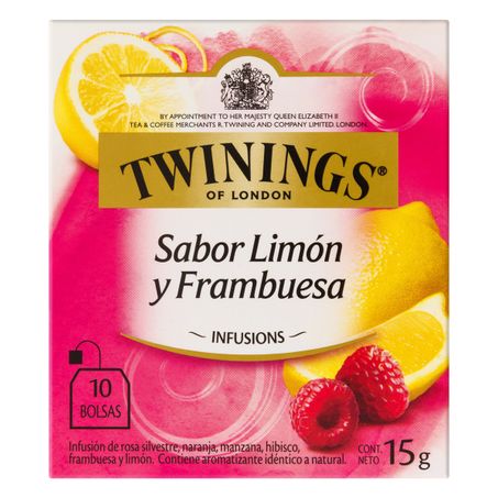 CHÁ MISTO LIMÃO E FRAMBOESA TWININGS COM 10 SACHÊS