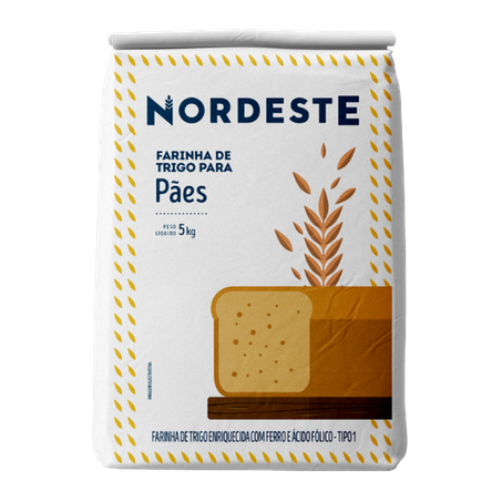 Farinha trigo nordeste 5kg paes