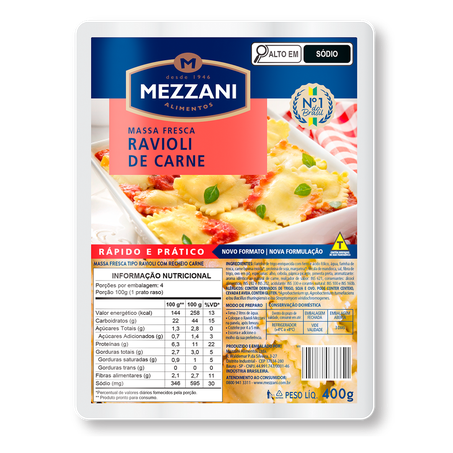 Ravioli Mezzani Carne 400g