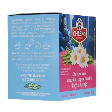 Chá Misto Chileno Camomila, Capim-Cidreira, Maçã e Laranja Sachê 1.2gr - Caixa com 10un - 12gr 360-30