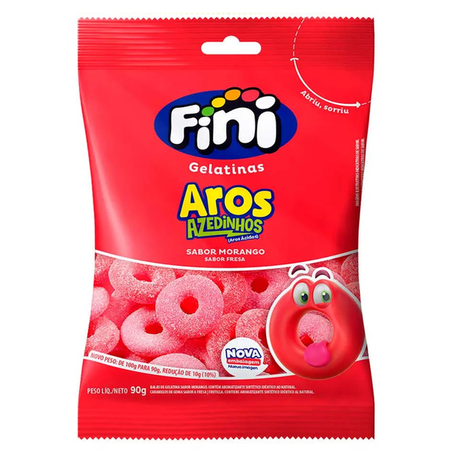 BALA FINI GELATINA AROS MORANGO 90G