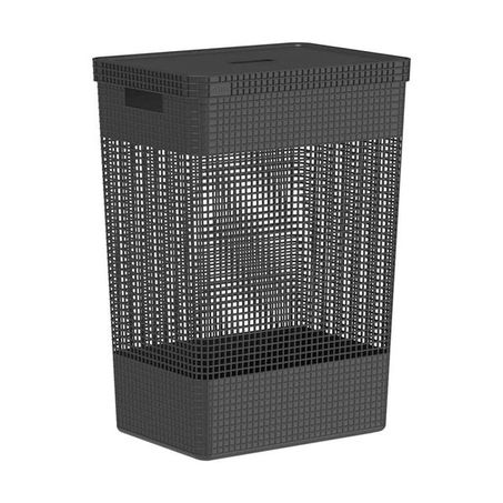 OU CESTO DE ROUPAS GRID PRET C/TAMPA 49 L CG450PTF