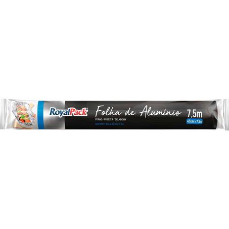 Folha de aluminio royalpack 45cmx7.5m