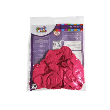 Balao Alegria E Festa T.6.5 Liso Com 10 Rosa