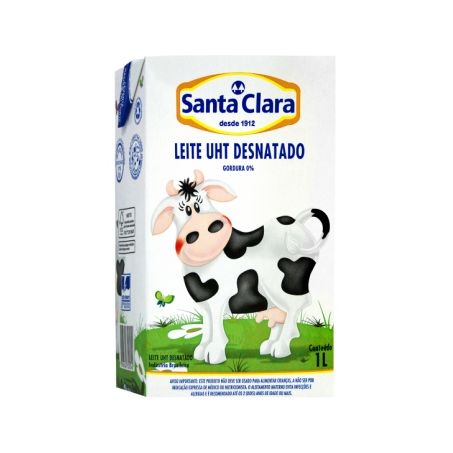 LEITE LONGA VIDA SANTA CLARA DESNATADO 1L