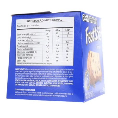 Panettone festtone mini chocolate cx 80g 360-29