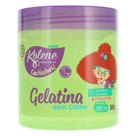 GELATINA CAPILAR INFANTIL KOLENE CACHINHOS COM GLITTER POTE 500G 360-35