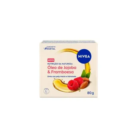 Sabonete em barra nivea nutrição da natureza óleo de jojoba & framboesa 80g