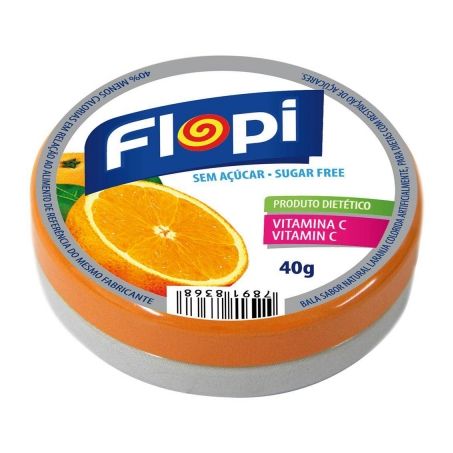 Bala flopi diet 40gr laranja