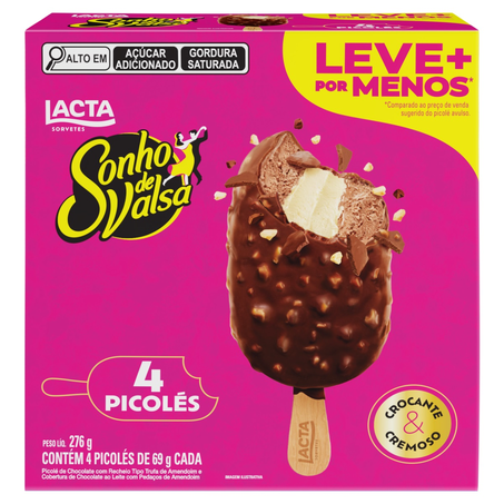 Picolé sonho de valsa stick lacta c/4