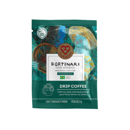 Café portinari peneirando drip coffee 3 corações c/10