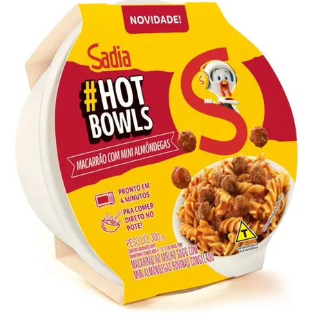 Macarrao sadia hot bowls com mini almondegas 300gr
