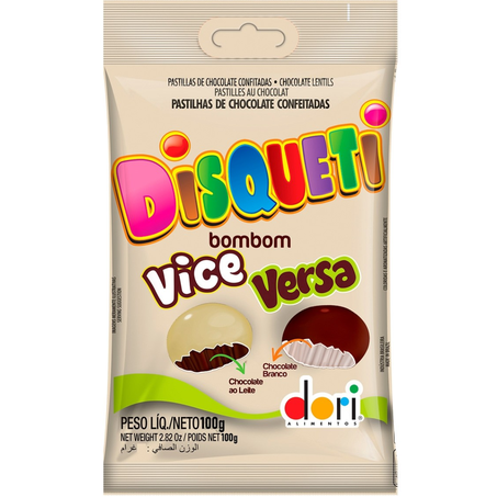 Confeito disqueti 100g dori vice e versa pouch