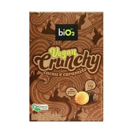 Cereal Matinal Orgânico Cacau E Caramelo Bio2 Vegan Crunchy Caixa 200G