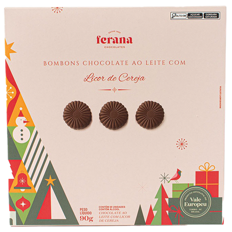 Bombons Ferana Ao Leite Com Licor de Cereja 90g