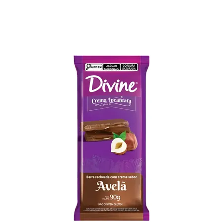 Chocolate leite 37% rech avela divine 90g