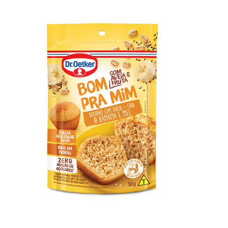 Mistura para Bolo de Caneca Dr Oetker Banana  Mel com Aveia e Chia 50g