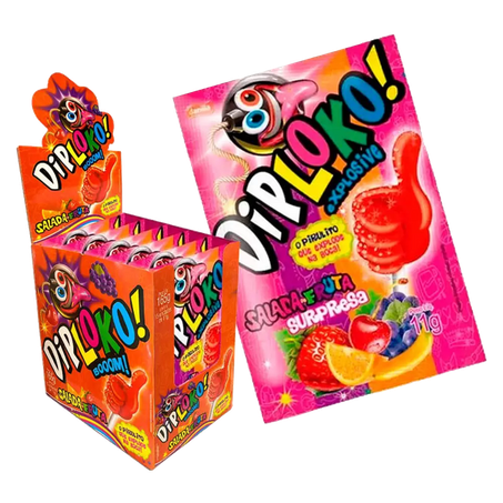 Pirulito Dip Loko Boom Salada De Fruta 11g