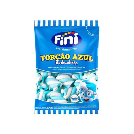 Marshmallow Fini Torcao Rech Azul/Branco 200 G 24210