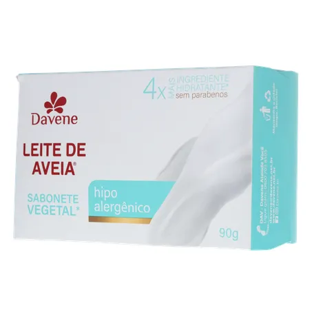 Sabonete Barra Vegetal Davene sem Perfume Leite de Aveia Clássico Caixa 90gr 360-3