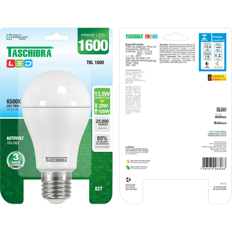 Lâmpada Taschibra Led Tkl 100 17W Branca