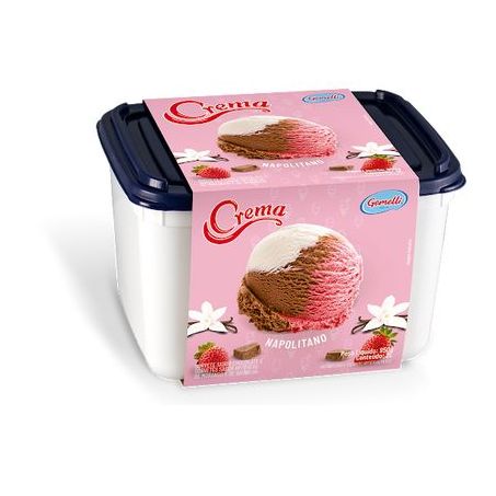 SORVETE GEMELLI CREMA NAPOLITANO CHOCOLATES 2L